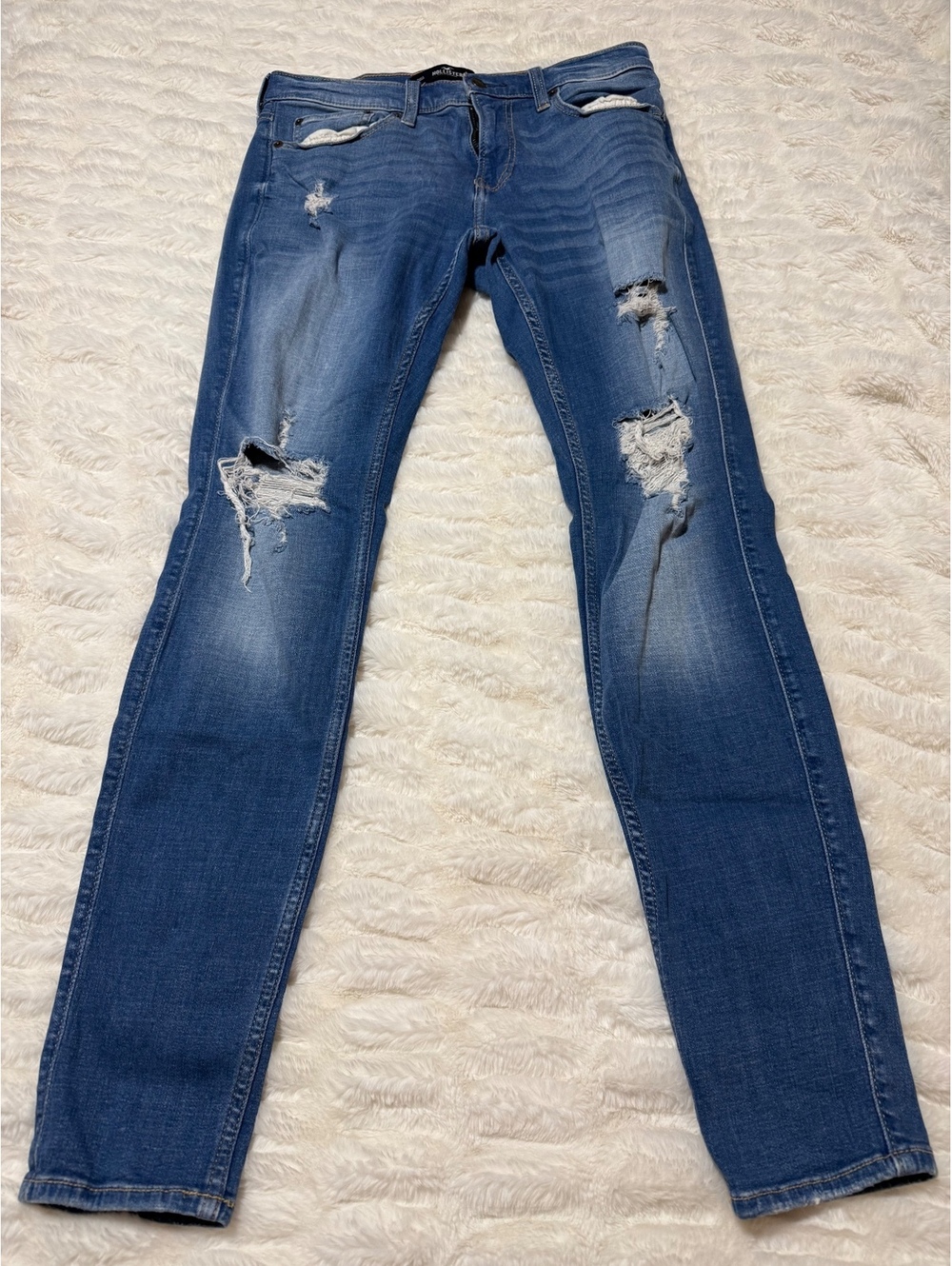 Hollister Medium Wash Distressed Skinny Jeans